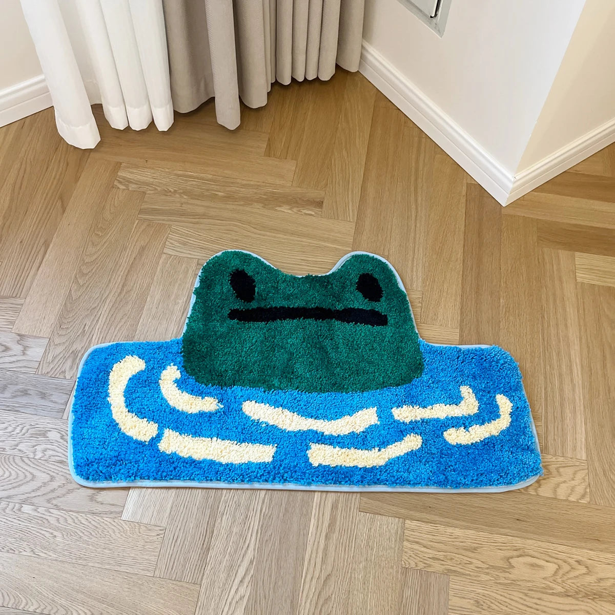 Frog River Kids Plush Tufted Rug – Cute Cartoon Children's Soft Bedroom Mat