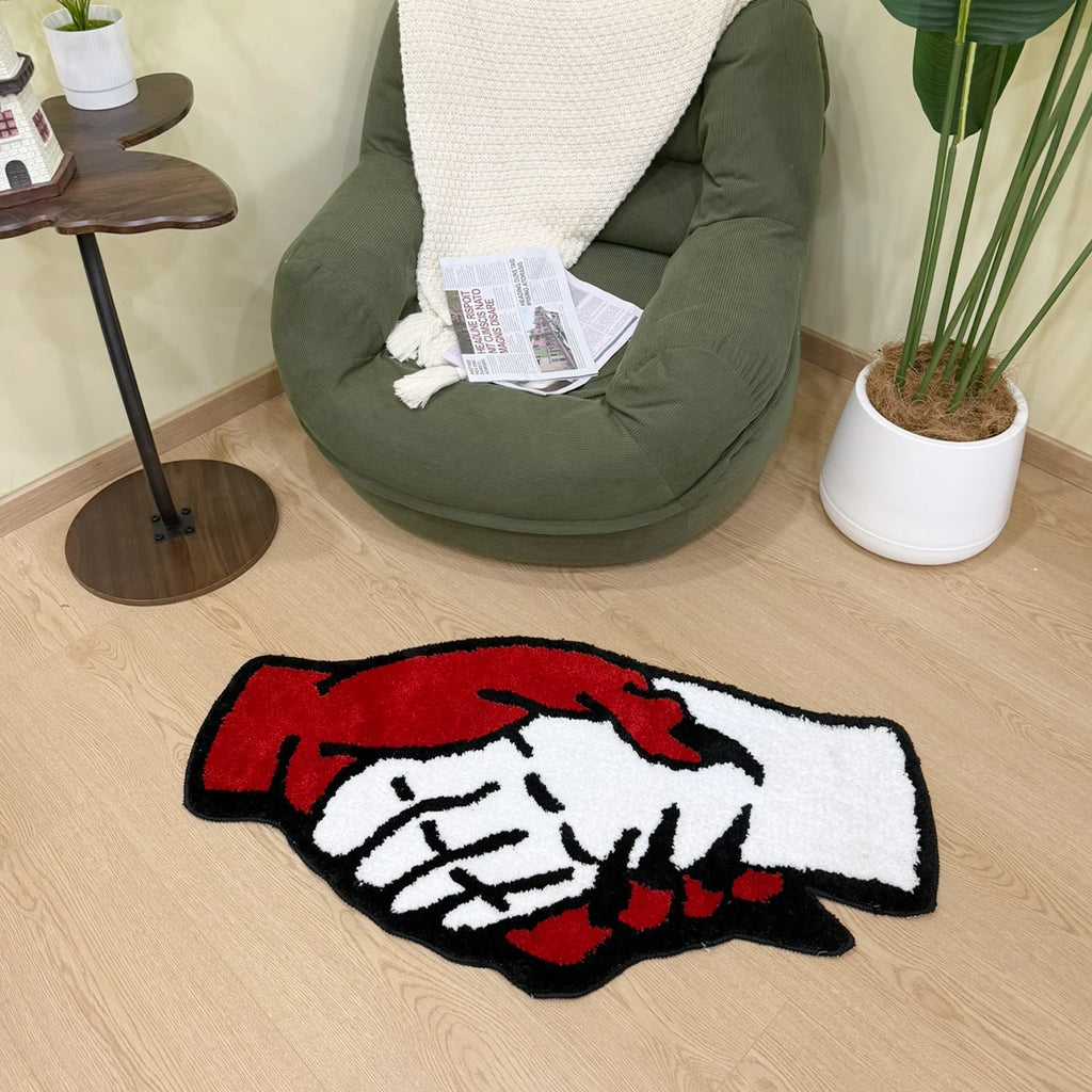 Monster Handshake Halloween Tufted Rug – Spooky Bedroom Mat
