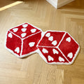 Red Dice Tufted Area Rug – Aesthetic Bedroom & Game Room Mat