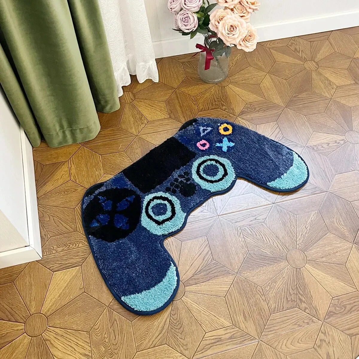 Game Controller Shaped Tufted Rug – Kids & Teen Gaming Room Decor